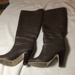 Grey leather Dolce Vita stovepipe boots